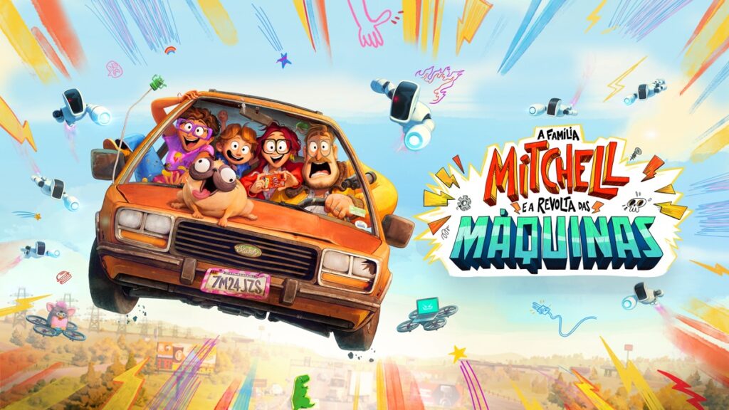 Filme da Netflix de desenho A família Mitchell e a revolta das máquinas